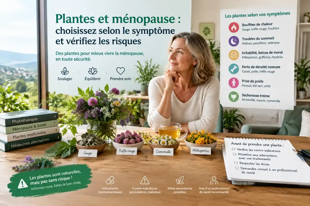 Plantes et ménopause : choisissez selon le symptôme et vérifiez les risques
