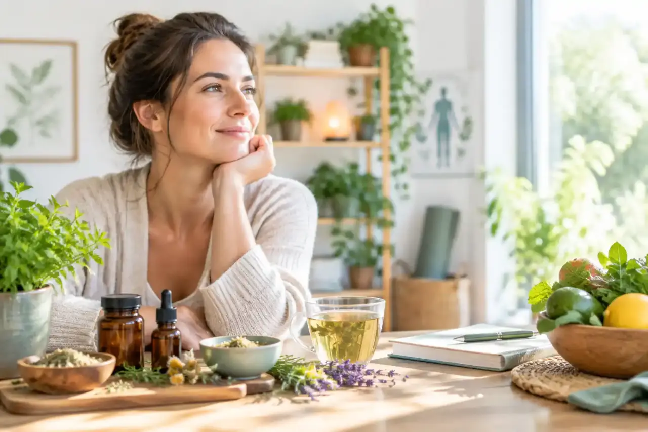Espace de consultation de naturopathie lumineux et végétal