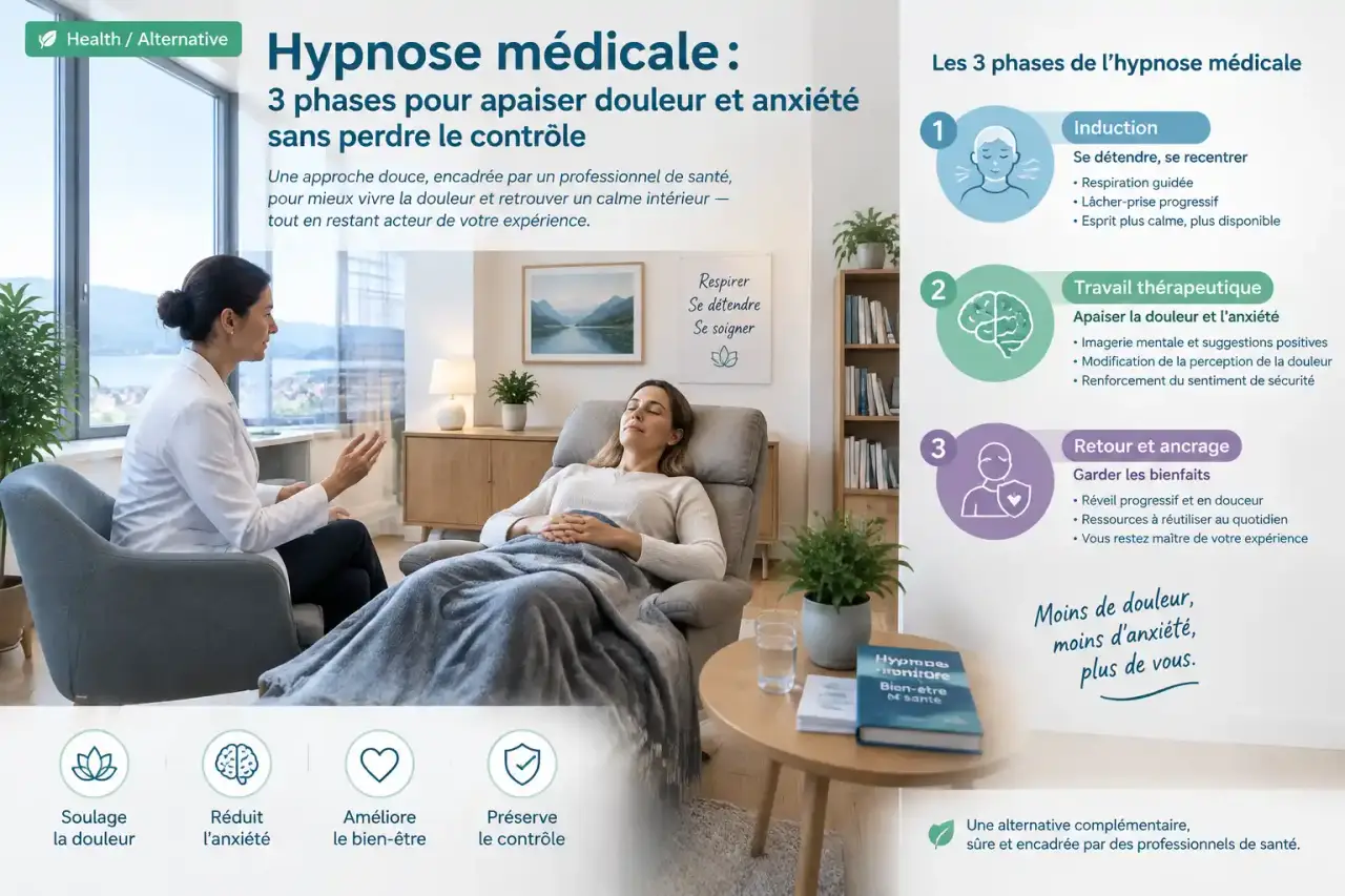 Hypnose médicale : 3 phases pour apaiser douleur et anxiété sans perdre le contrôle