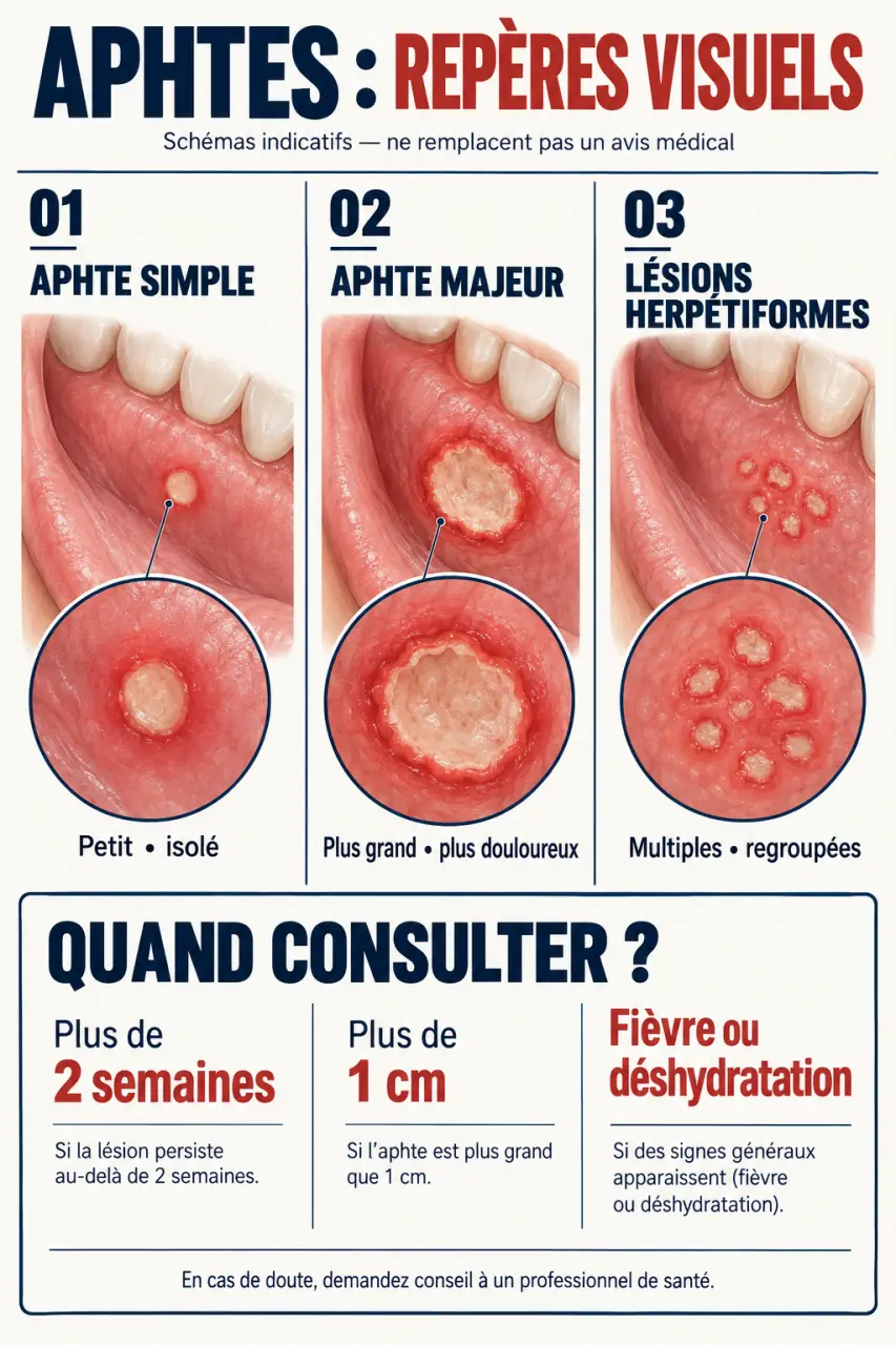 Aphte : comment soigner naturellement et reconnaître les formes nécessitant un avis médical