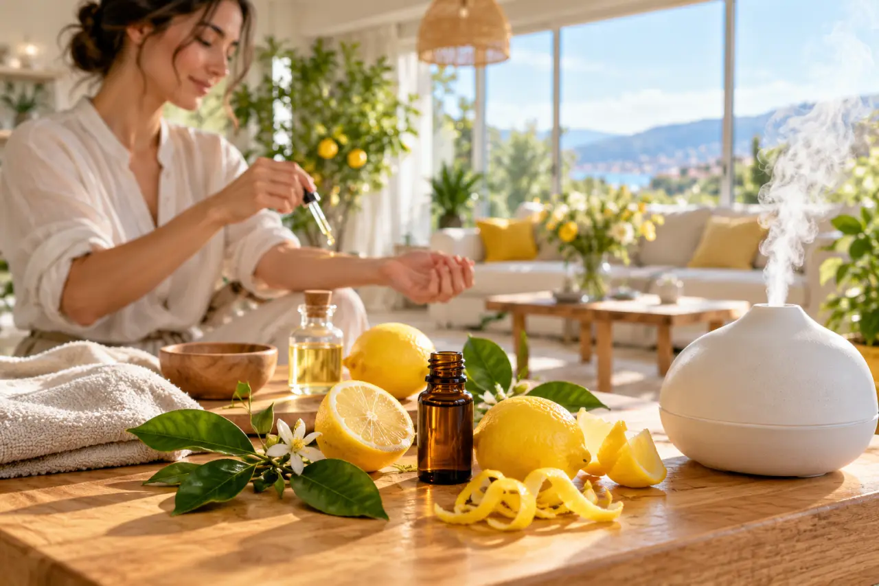 Huile essentielle de citron : fraîcheur en diffusion, prudence sur la peau