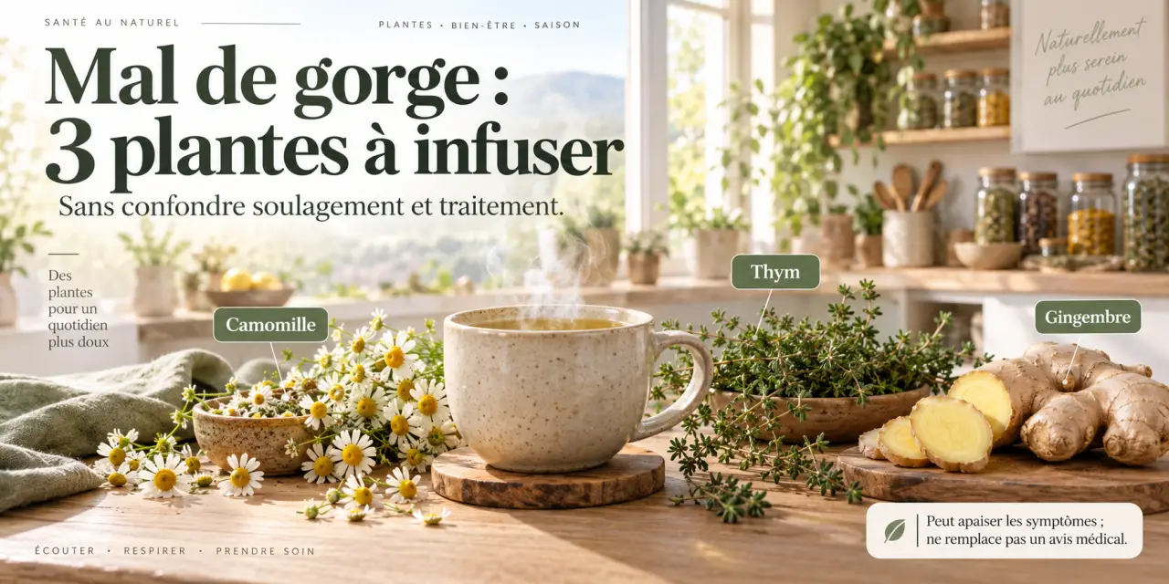 Mal de gorge : 3 plantes à infuser, sans confondre soulagement et traitement