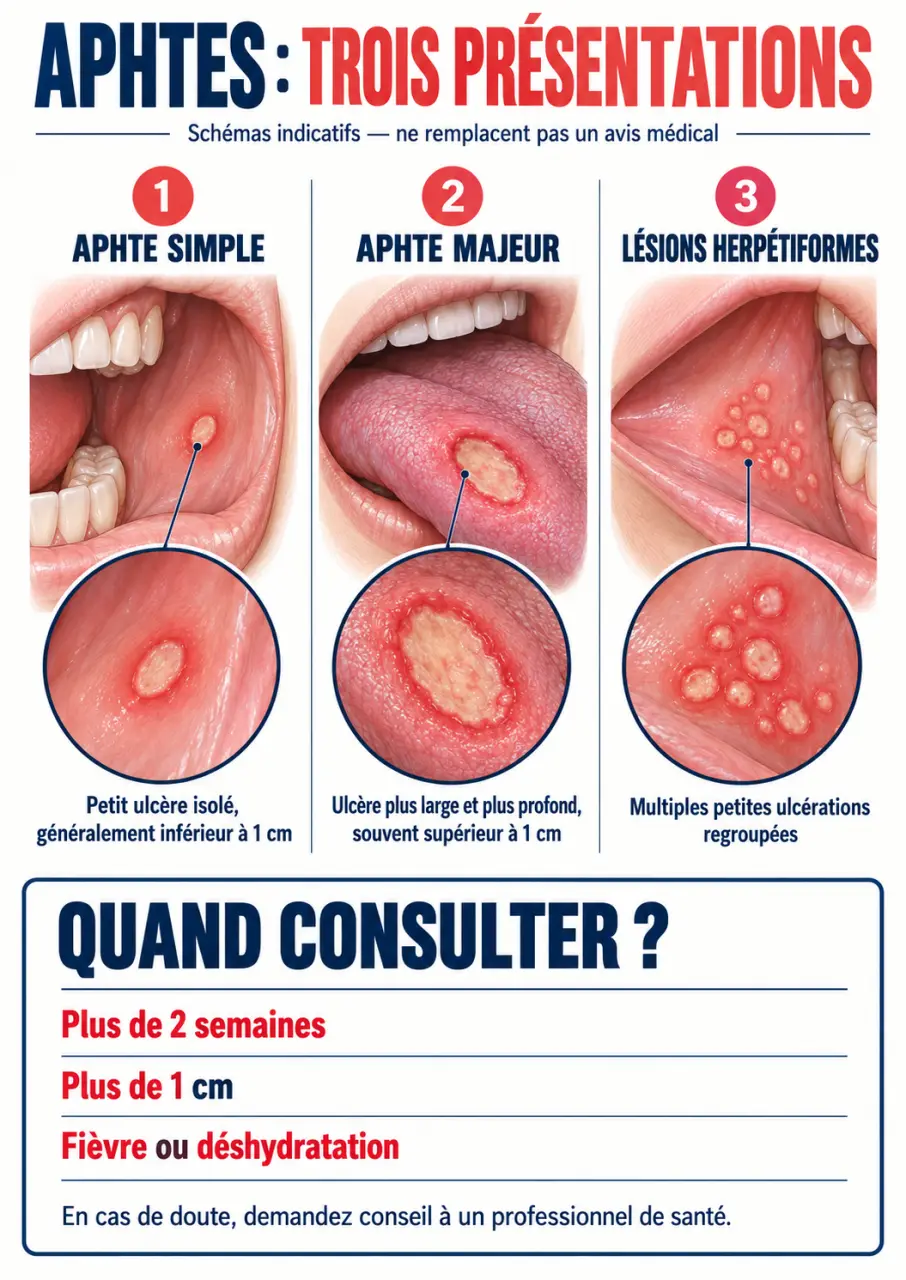 Aphte : comment soigner naturellement et reconnaître les formes nécessitant un avis médical
